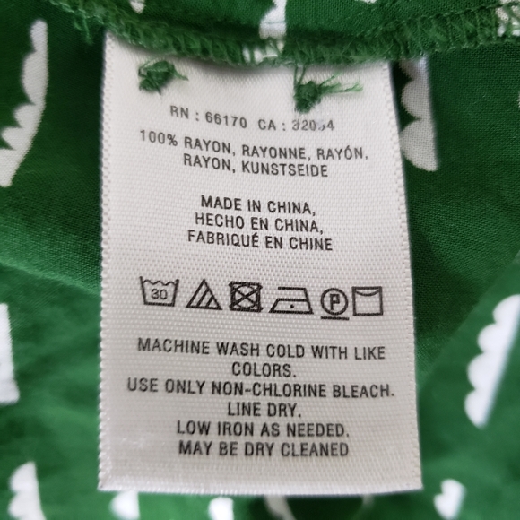Maeve Green Tie Front top Blouse S kelly green 3/4 sleeves anthropologie hi lo - Picture 6 of 6